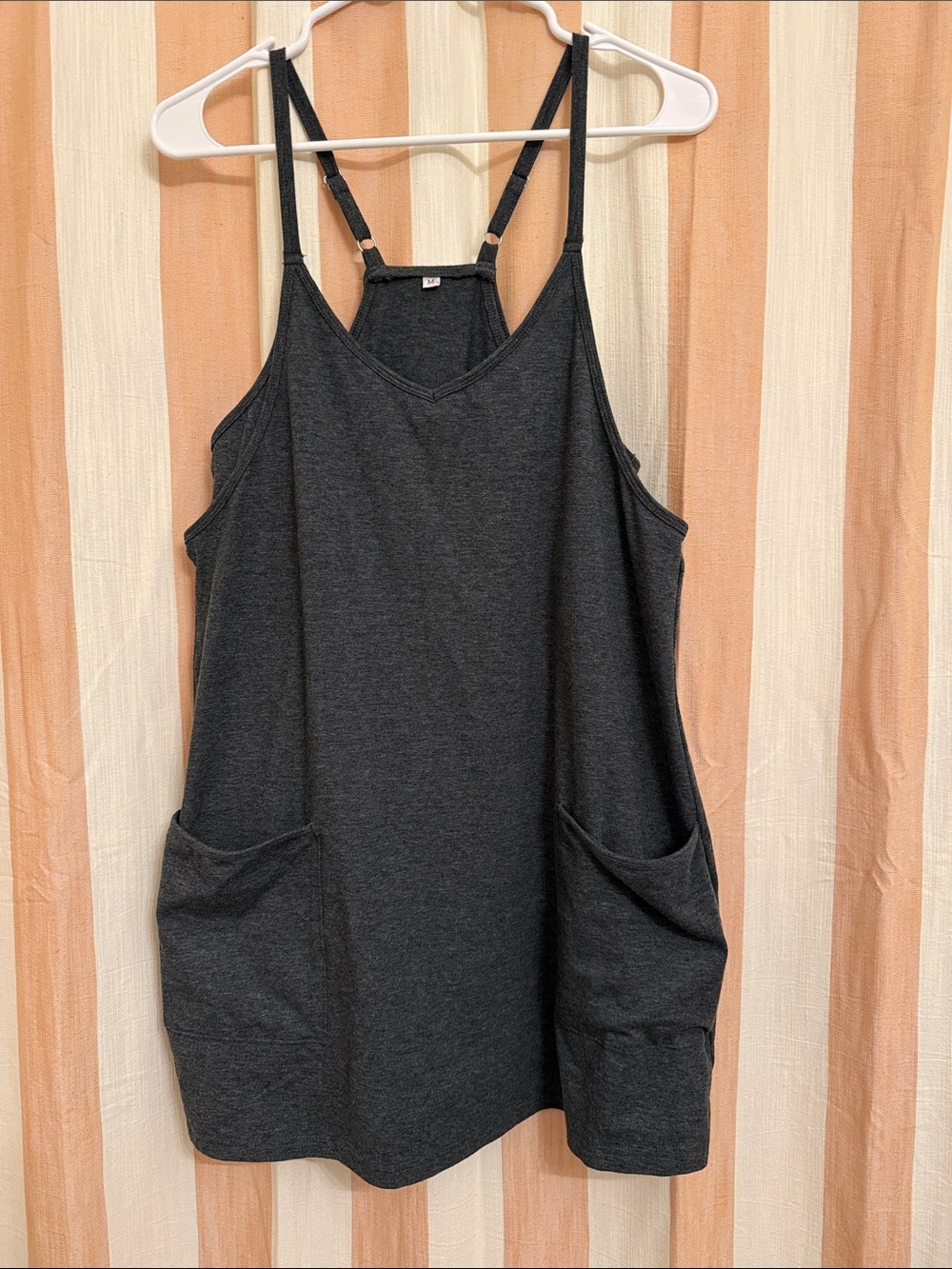 Women's Charcoal Gray Sleeveless Pocket Romper